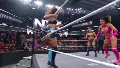 Kelani's in tag team action vs Fatal Influence! (NXT - 8/12/25)