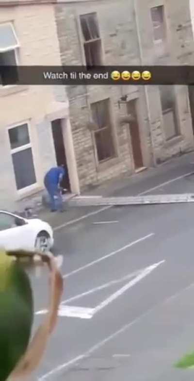 How to improperly use a ladder
