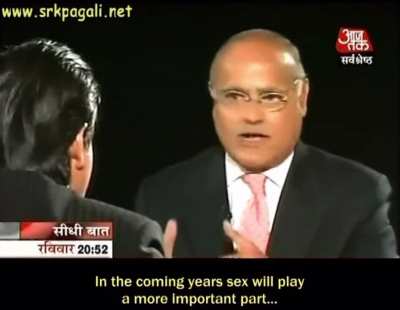 This is why I&rsquo;ll forever be an SRK simp 😍 Look at his wit when Prabhu Chawla tries to pose an awkward question