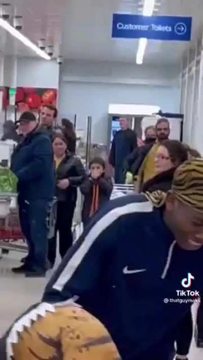 Four main characters in Walmart, ruining everyone&rsquo;s day.