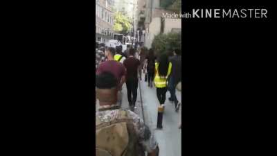 In-justice minister facing the anger of the Lebanese people in Beirut.. power to the people!