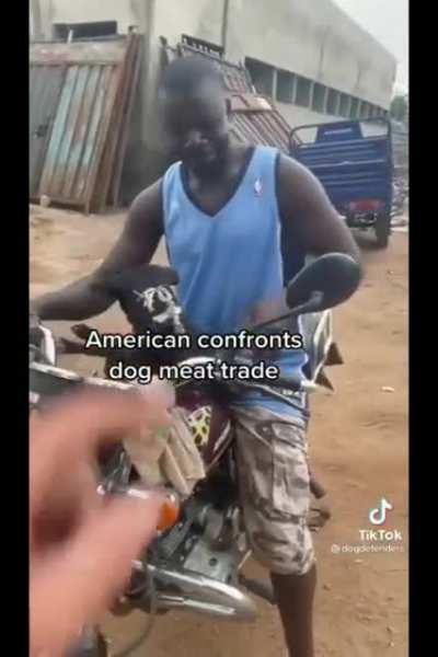 American confronts Dog meat consumer
