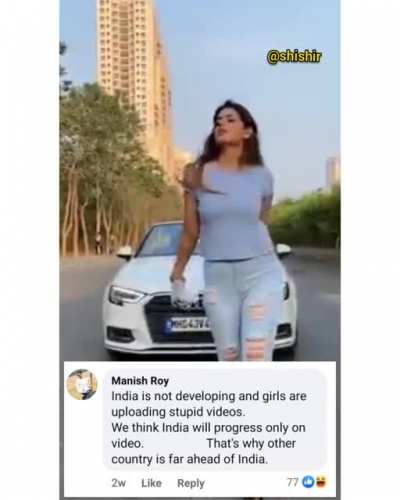 South Bombay girl seen protesting against Petrol price hike