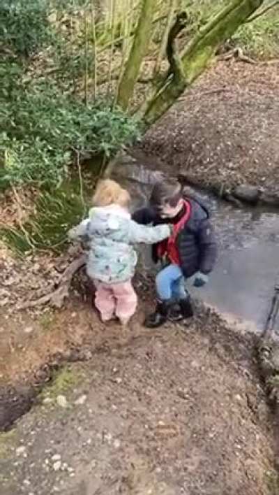 Caring boy