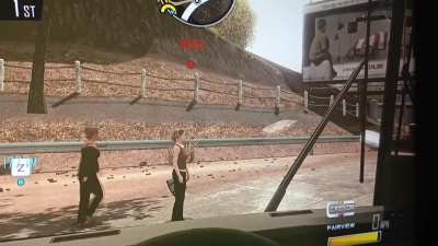 Somehow managed to glitch a racer out of bounds