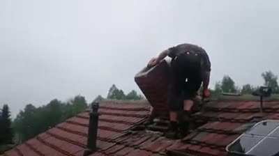 Trying to take chimney off the roof!