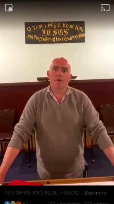 "Pastor" Bazza spitting truth to the faithful.