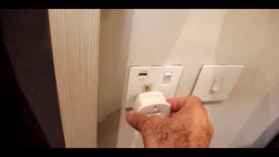Putting faulty plug in socket