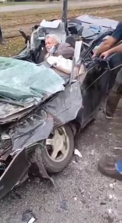 Senior man lived. Thank God