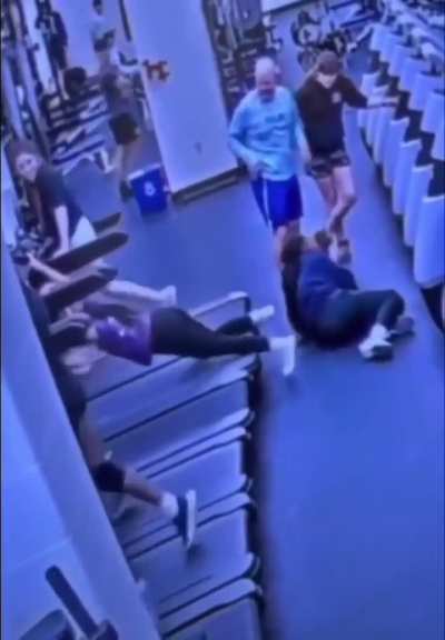 Walking on another treadmill