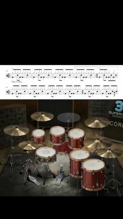Eagles - Take It Easy - drum sheet music + play-along track (PDF+MP3)