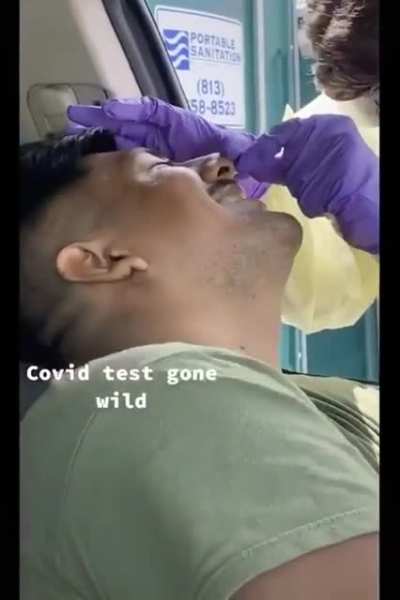 Getting a COVID-19 test.