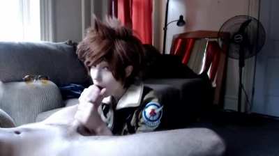Overwatch Tracer Teases Cock Till Edge Of Cumming
