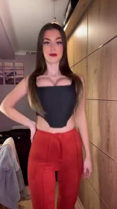 The blue dress does it for me