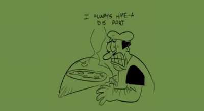 Poor Peppino pulls a pizza
