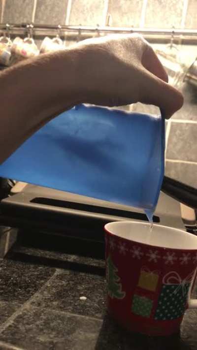 was trying to film a cool vid of my water jug with halfway-frozen water in it