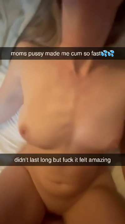 Son cums instantly from moms pussy