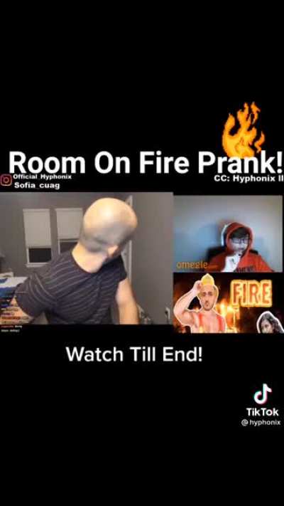 Omegle fire prank