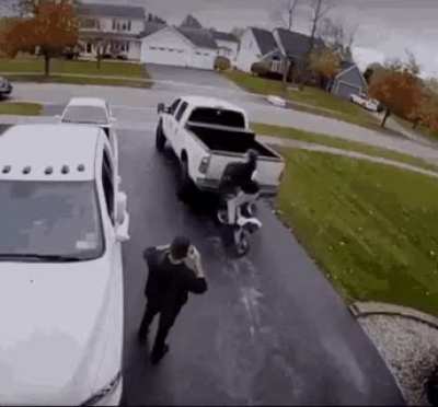 Trying to drive on a makeshift ramp