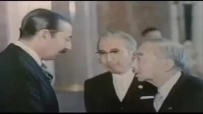 El general Videla en Japon con el emperador Hirohito