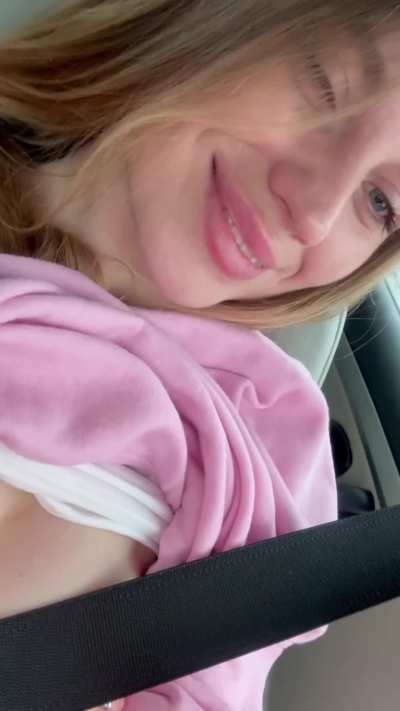here my cleavage for while driving