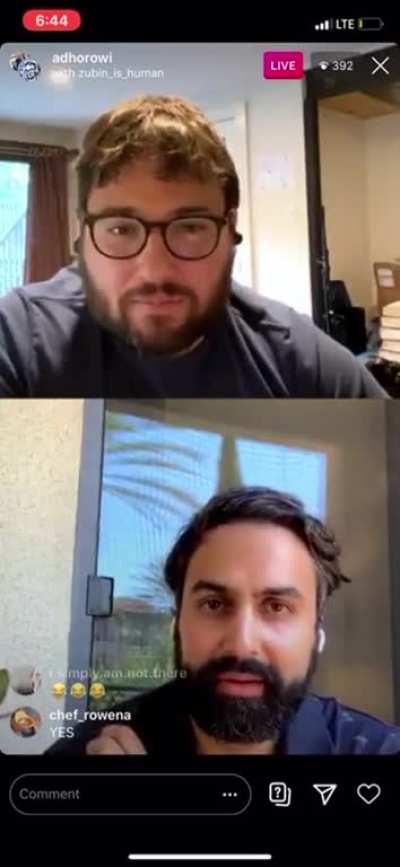 Andrew and Zubin discussing &ldquo;poggers.&rdquo;