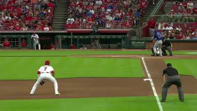 [Highlight] Kyle Farmer makes a beautiful jump throw from the outfield grass to get the out at first (while playing through a sports hernia)
