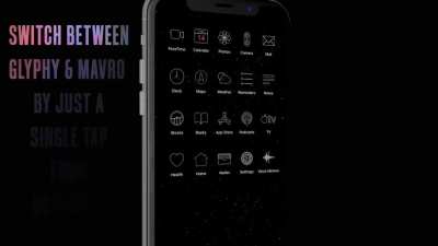 [Update] Glyphy &times; Mavro v1.1 has been submitted to Packix! This update brings new icons and INITIAL PRYSM CC TOGGLE SUPPORT! Two themes. 2,000+ icons per theme. Integrated CC toggle for on-the-fly switching. All for one great price (free).