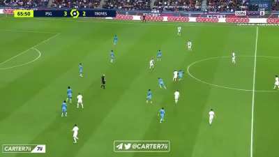 Neymar great dribble and back heel pass against Troyes