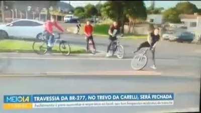 The news was about this intersection being closed due to many accidents