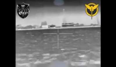 A video released by the Ukrainian GUR shows a naval drone attack on a Russian Project 498 &lsquo;Saturn&rsquo; or 'Proteus' in Ozero Pansʹke near Chornomorske, Crimea. The drone bypasses defensive barges to find its target.