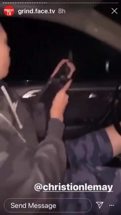 Shooting out of a moving car. Found this on insta