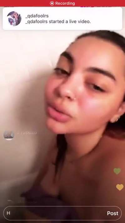 in the bathtub on ig live