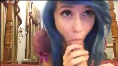 Wowza Face Nice Blowjob. Blue Hair.