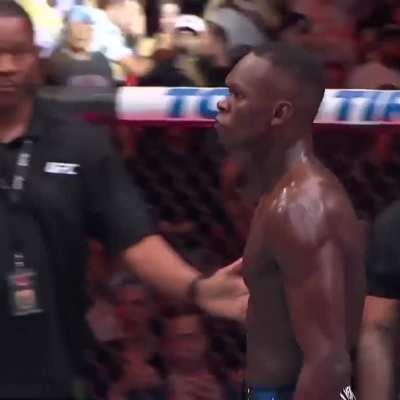 This might be the greatest KO process ever considering that he knocked him out in the same situation he got TKO'd during their last fight. Israel was cornered and TKO'd last time. Now, he was cornered and KO'd Pereira.