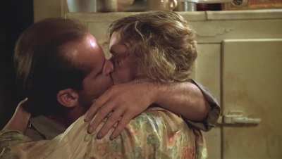 Wife Jessica Lange continues her affair with the new hiree by her husband, teasing and making love with him every chance she gets in The Postman Always Rings Twice (1981)