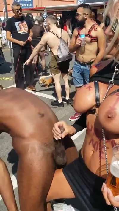 Handjob in public