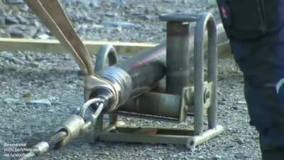 Cable drum trailer with high-voltage cable for a power plant