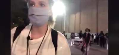 Birmingham reporters get attacked on air while reporting on protests.