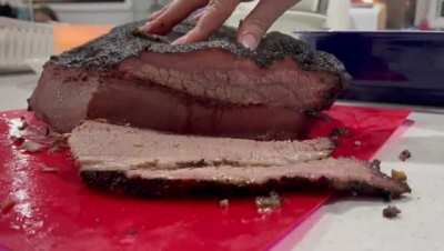 We tried taking a video of our smoked brisket but at the same time our dog decided to have a drink of water. (You&rsquo;ll need sound for this)