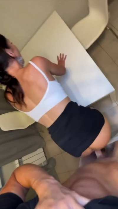 Had a long day at work so I instantly had to bend her over and fuck her on the dinner table as soon as I got home