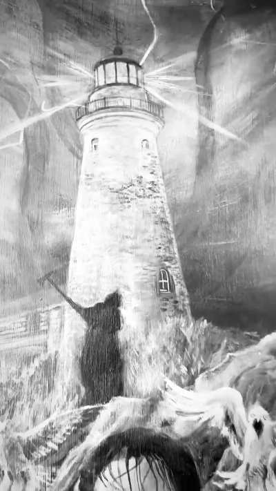The Lighthouse acrylic painting by me.