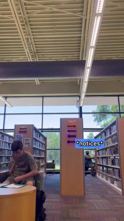 Foolish TikToker blasts an airhorn in a library as a "prank."