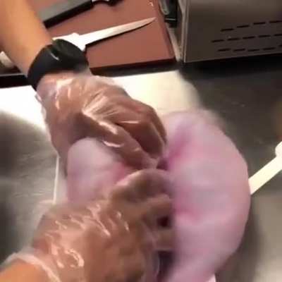 This cotton candy burrito is truly an absolute unit