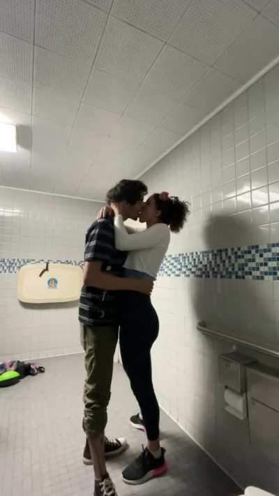 My mom and I snuck off into the bathroom for some us time. [MF] MILF