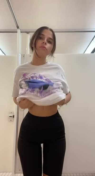 i got very horny i just couldn't resist getting my tits out in the school haha