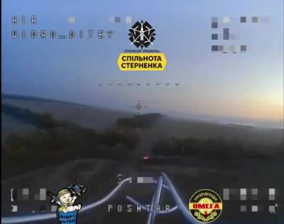 Fighters of the 1st separate detachment "OMEGA" destroyed a "Ural" truck that was trying to deliver supplies using an FPV with a thermal camera, Zaporizhzhia direction