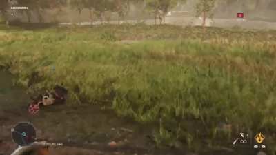 In Far Cry 6 Chrorizo will always go for the nearest water source when on fire 🔥