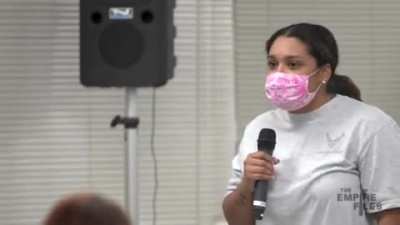 Military spouse confronts @USNavy command about their failure to notify families they were drinking toxic water.