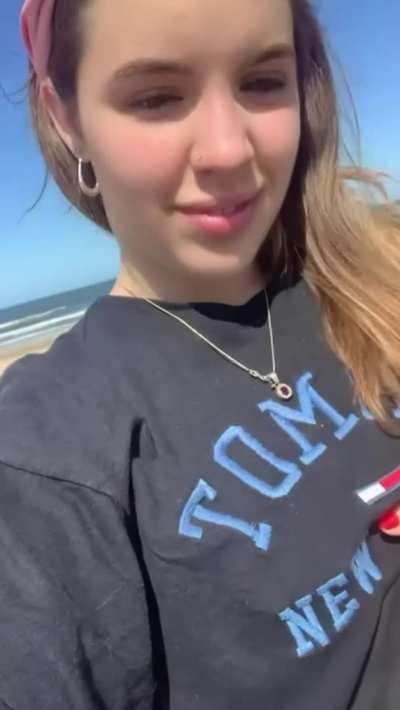 It's so boring on the beach... I just couldn't resist to show you my tits haha I hope no one saw me